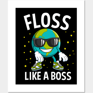 Floss Like A Boss Earth Day Gift For Boys Kids Posters and Art